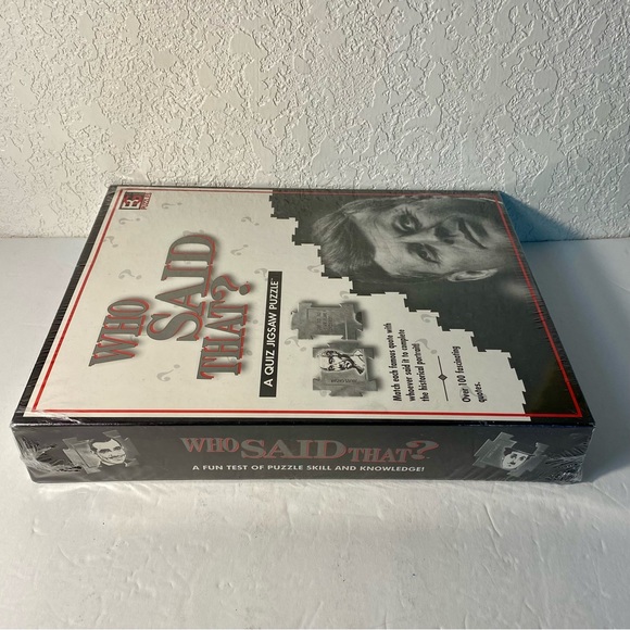 Vintage NEW SEALED “Who Said That? 252 Piece Quiz Jigsaw Puzzle Buffalo Game JFK - Picture 7 of 10